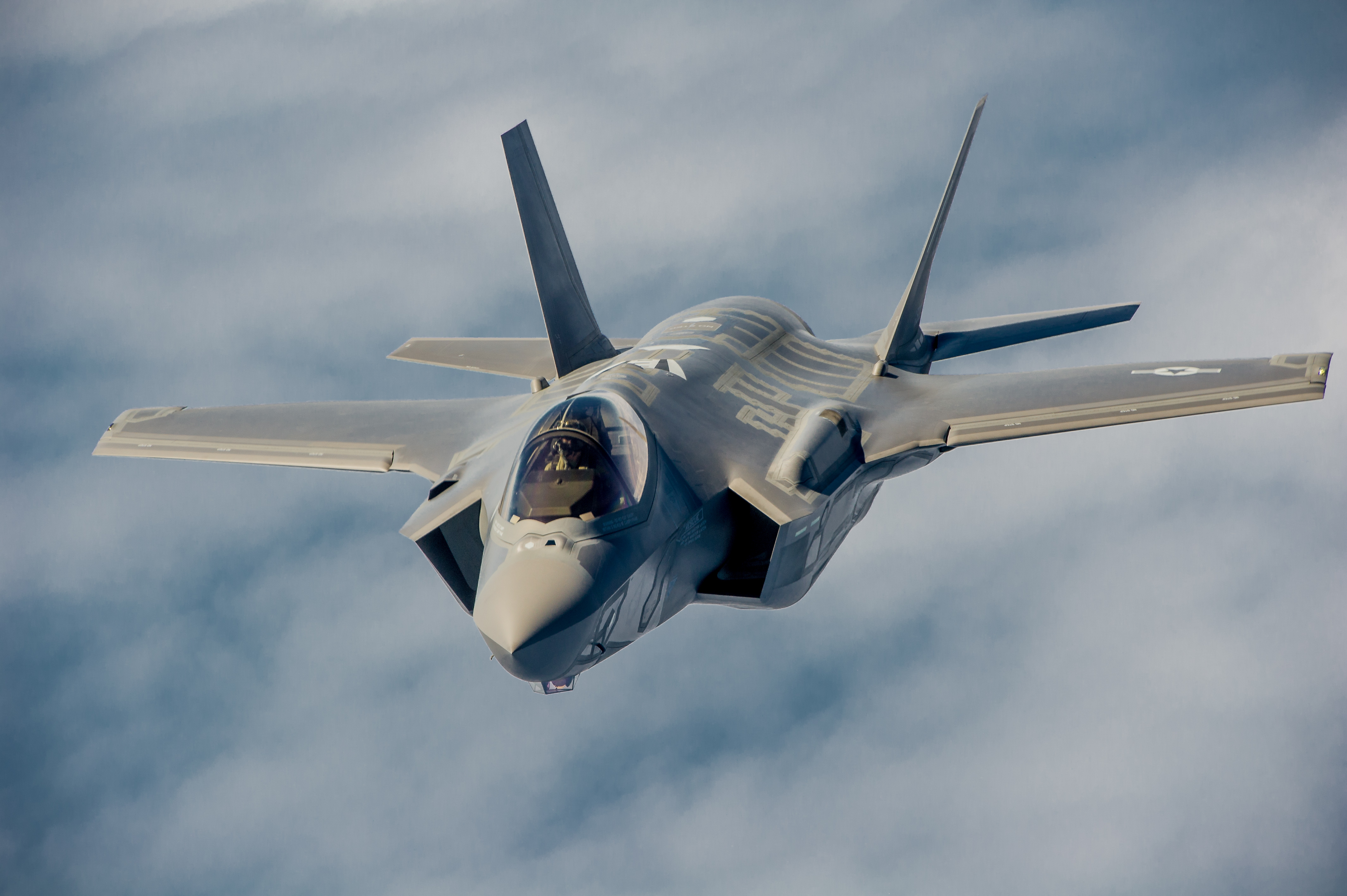 F-35 Lightning II instructor pilots conduct aerial refueling