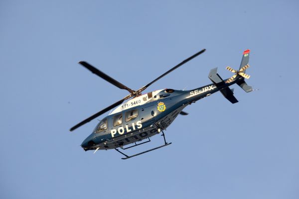 Polishelikopter beskjuten med grön laser över Helsingborg